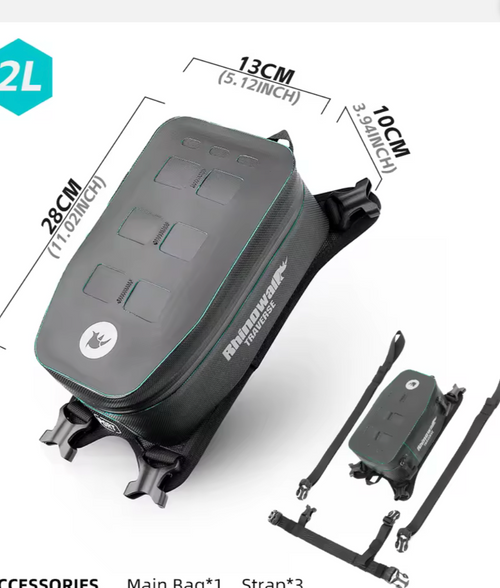Bolsa de Depósito para Motocicleta Compacta de 2L Rhinowalk